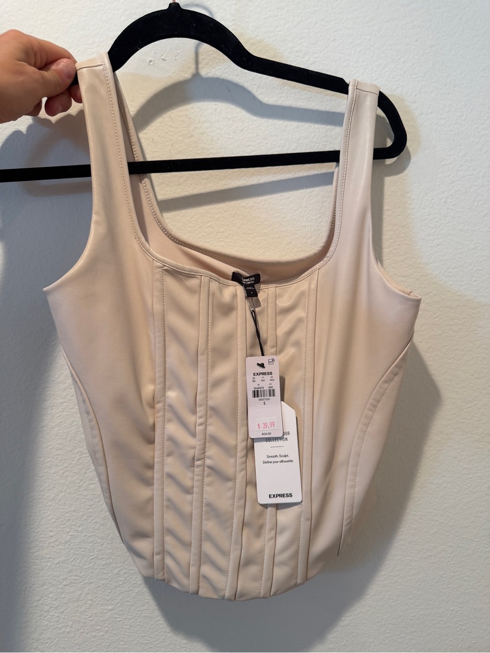 Express Beige Corset-Style Tank Top